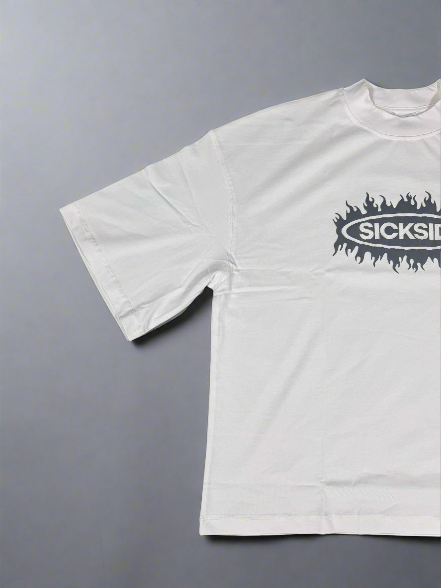 SICK SIDE FLAME WHITE TEE