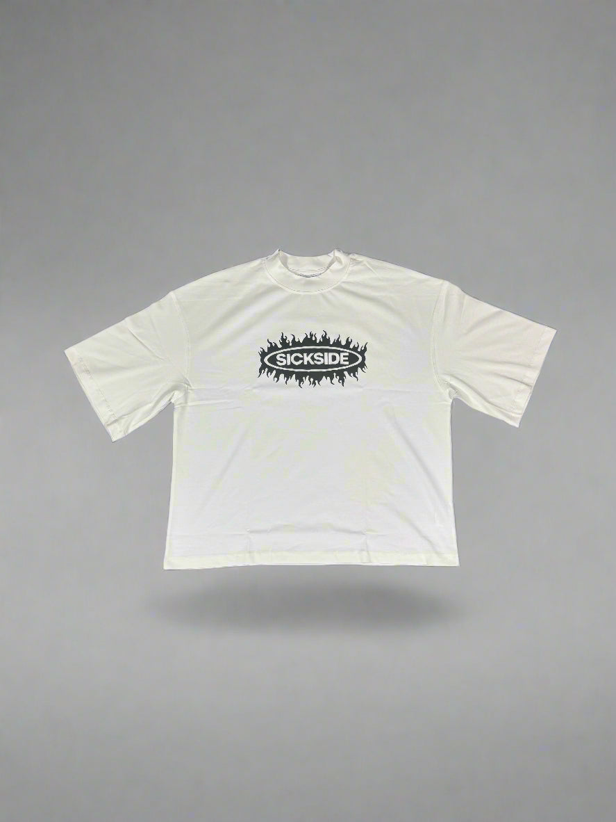 SICK SIDE FLAME WHITE TEE