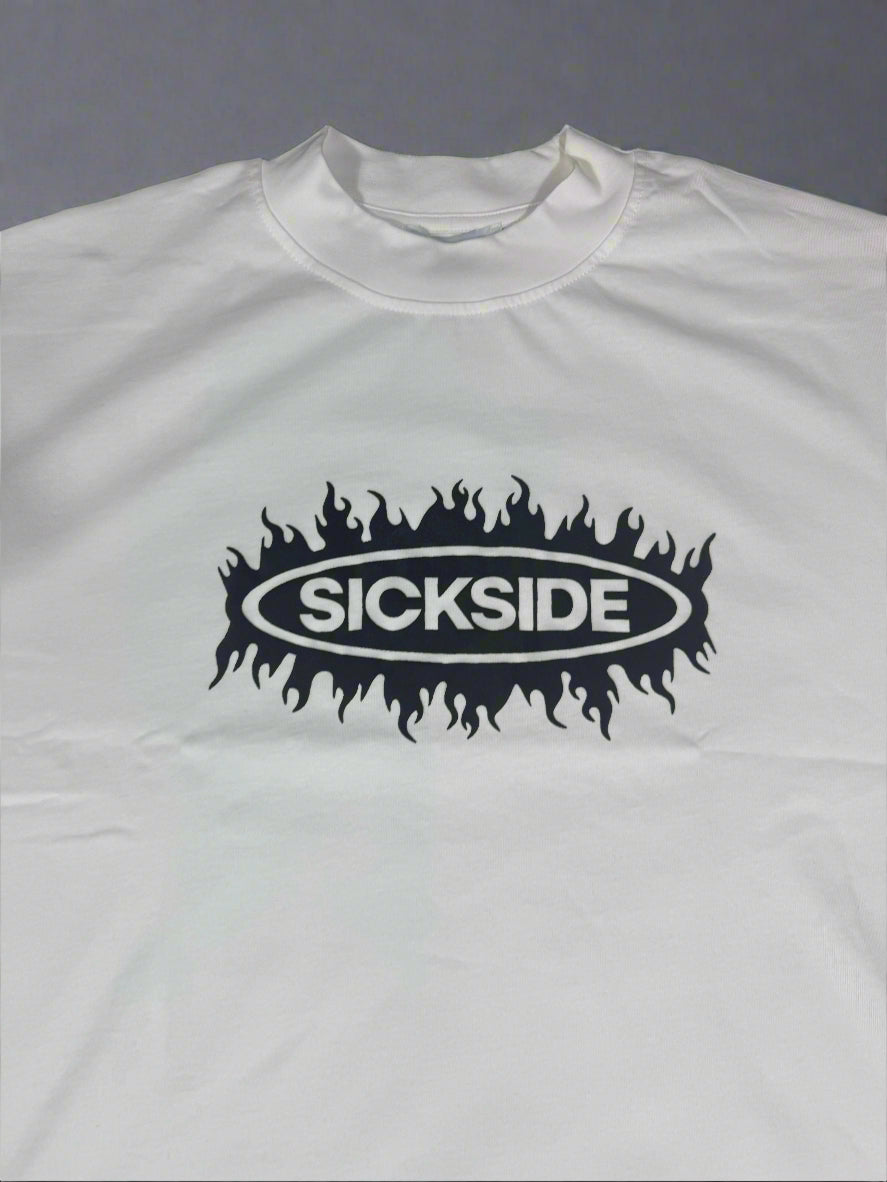 SICK SIDE FLAME WHITE TEE