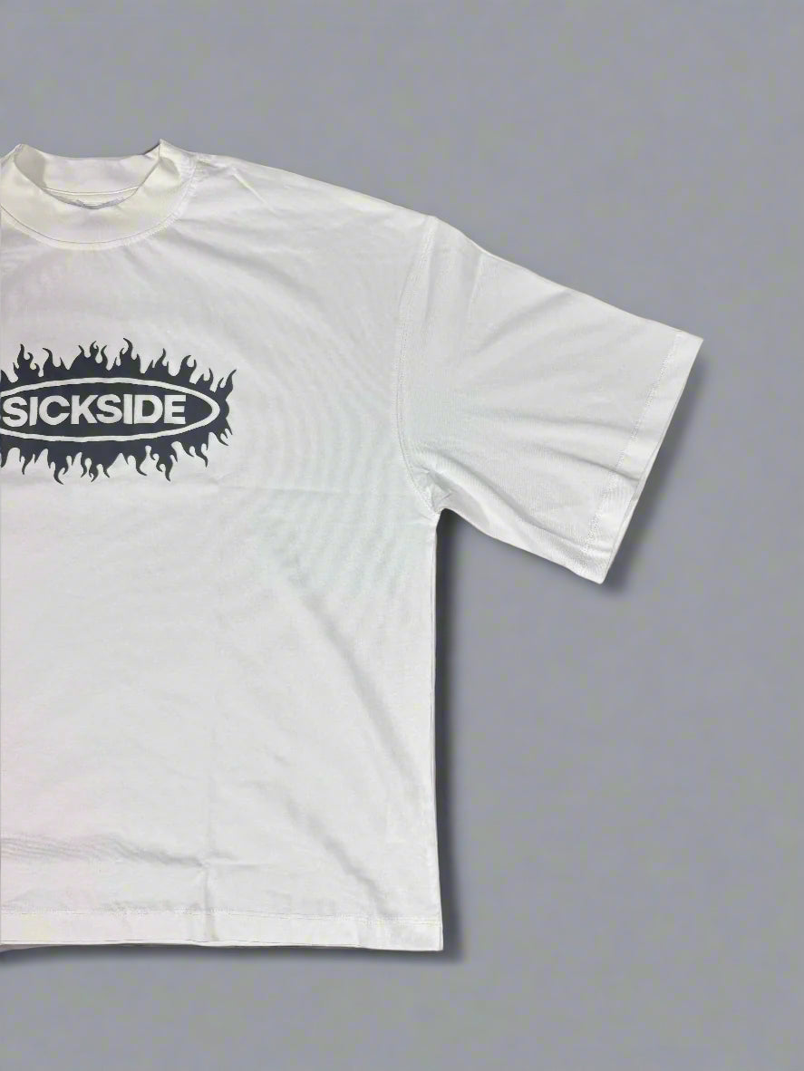 SICK SIDE FLAME WHITE TEE