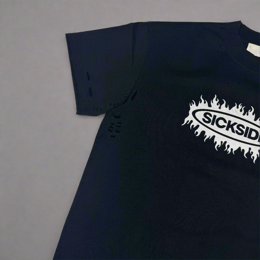 SICK SIDE FLAME BLACK TEE